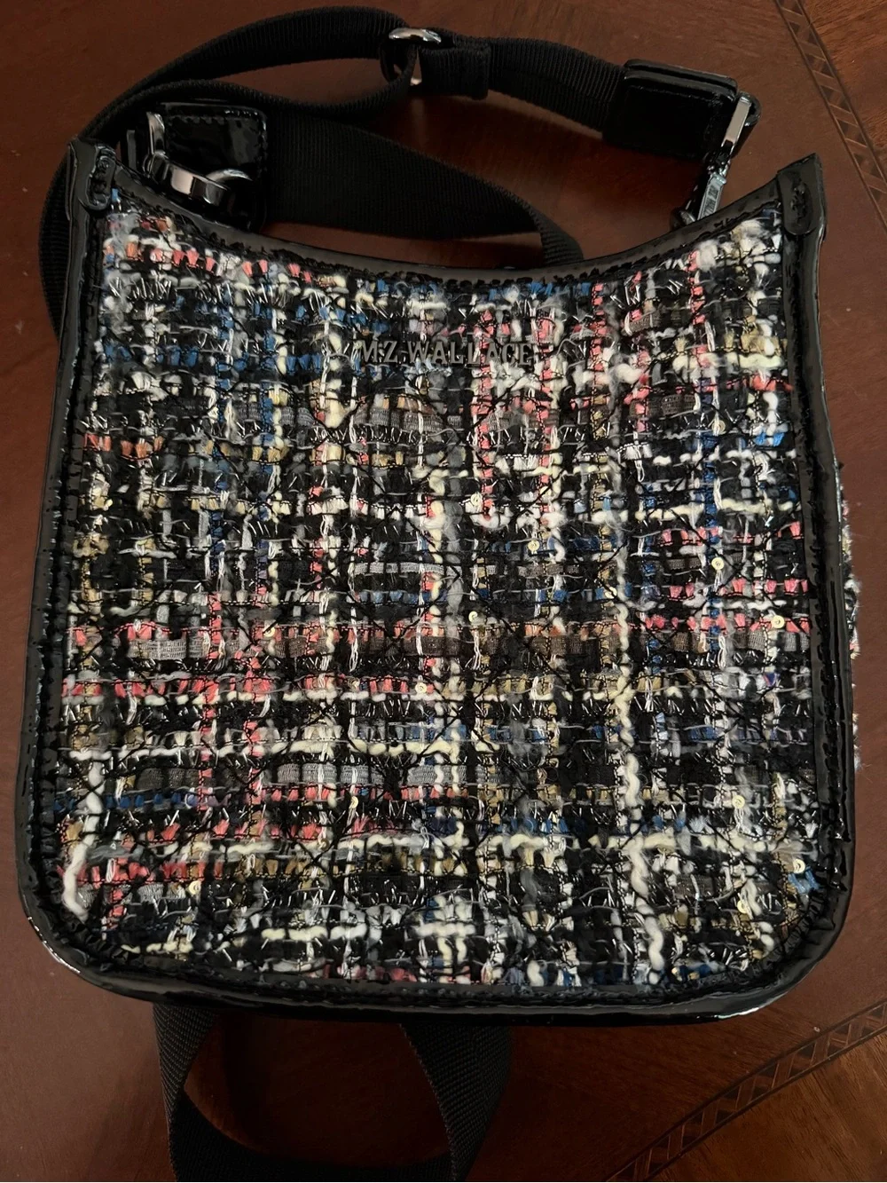MZ Wallace Midnight Sparkle Boucle Small Box Crossbody